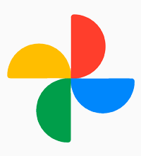 Icono de Google Fotos, un servicio de gestión de recursos multimedia en línea
